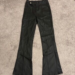 SHEIN Black Wide Leg faux leather pants